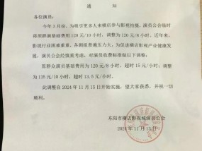 横店群演出工时长普遍超12小时 调薪后收入减少