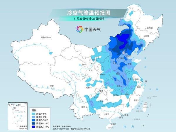 今起寒潮大举南下影响中东部 降温进入主力时段多地气温或创新低  第1张