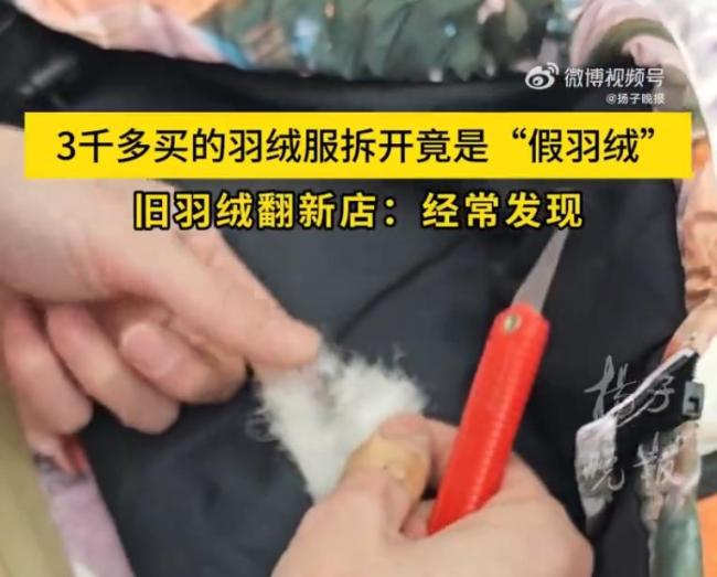 千元羽绒服拆开发现全是飞丝 伪劣产品引发热议  第6张