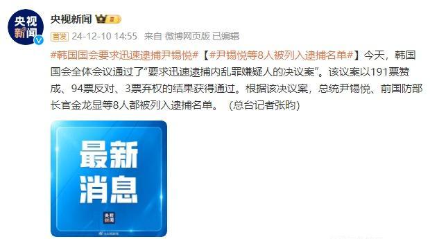 韩国总统尹锡悦、前国防部长官金龙显等8人都被列入逮捕名单  第1张