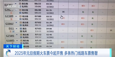 2025年元旦假期火车票已开售！这些地方是热门区域  第1张