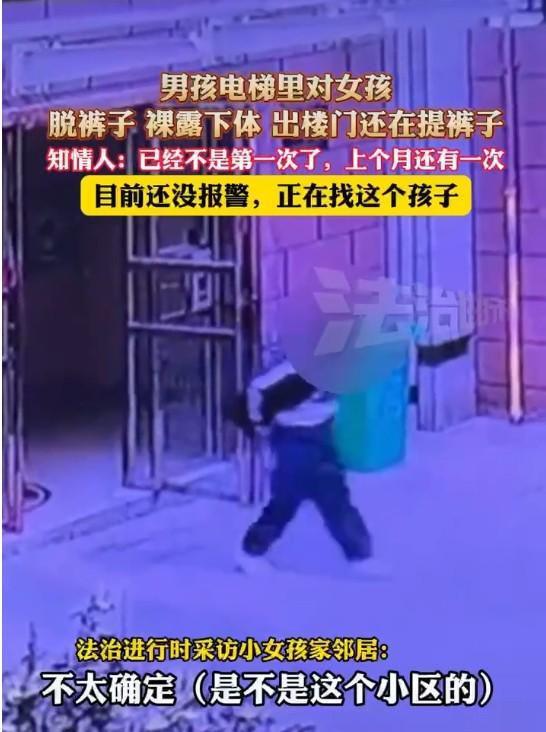 男孩尾随女孩进电梯后脱裤裸露下体 多次行为引担忧  第3张