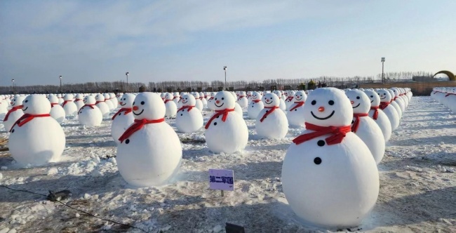 哈尔滨一园区198元可认领雪人 萌态雪人引游客热捧  第2张